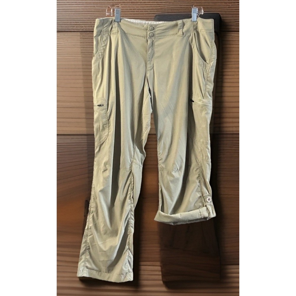 Women's LL Bean Convertible Cargo Roll Up‎ Hiking Pants 14 P 28" Ins Nylon Blend